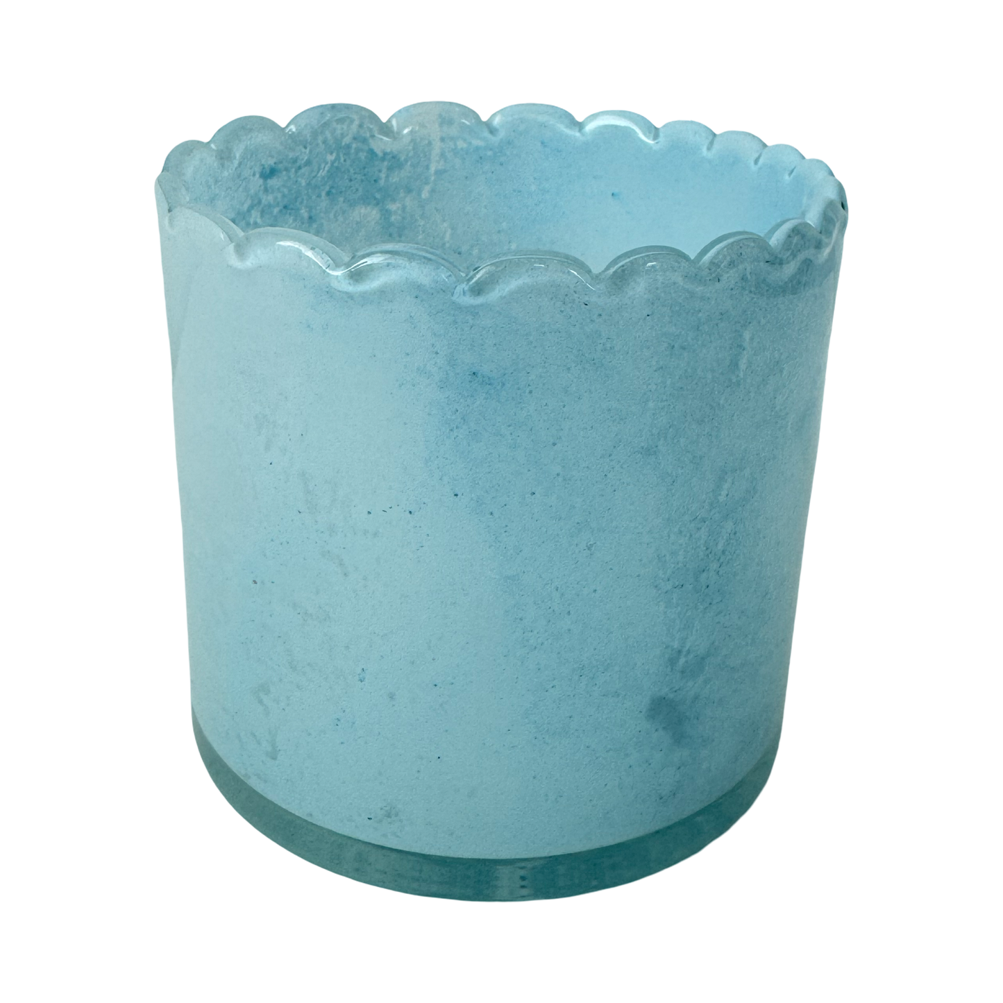 Scalloped Cylinder Vase, Blue
