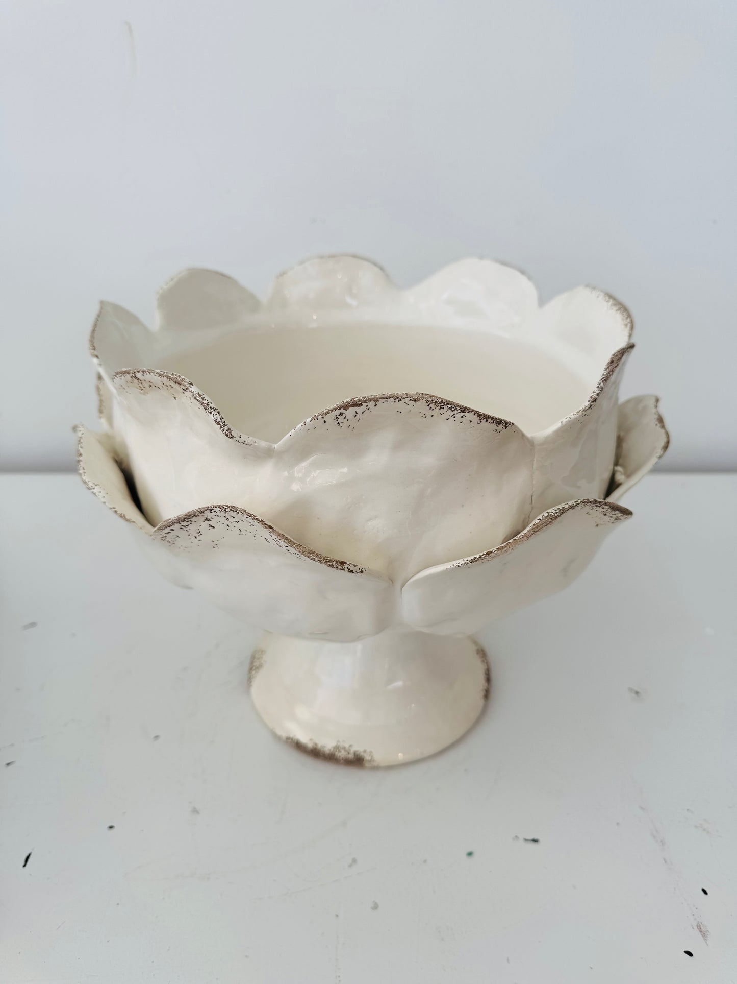 Ceramic Petal Vase, White