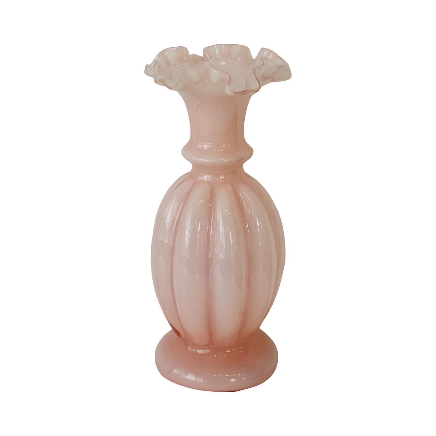 Peachy Pink Ruffle Vase