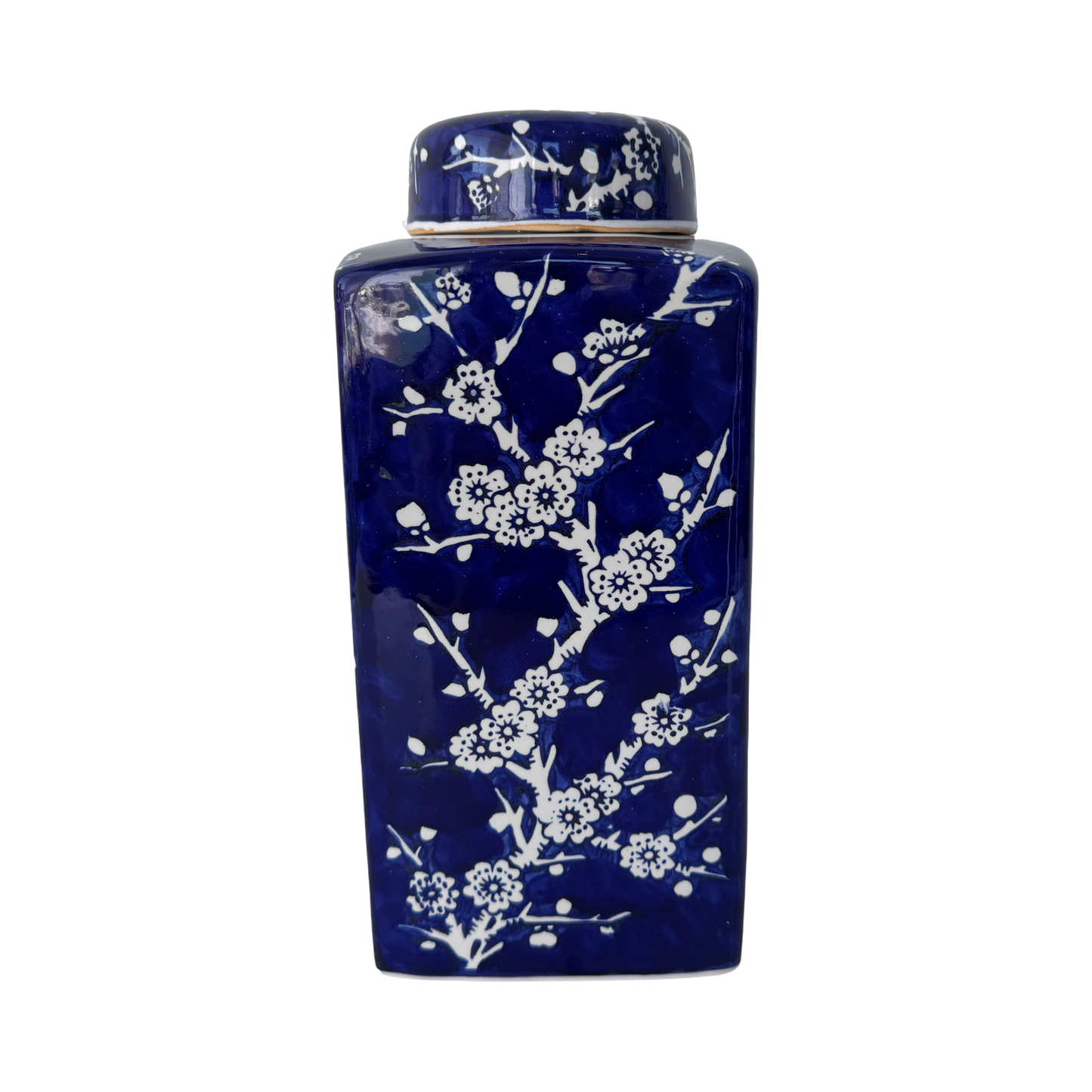 Navy Cherry Blossom Ginger Jar