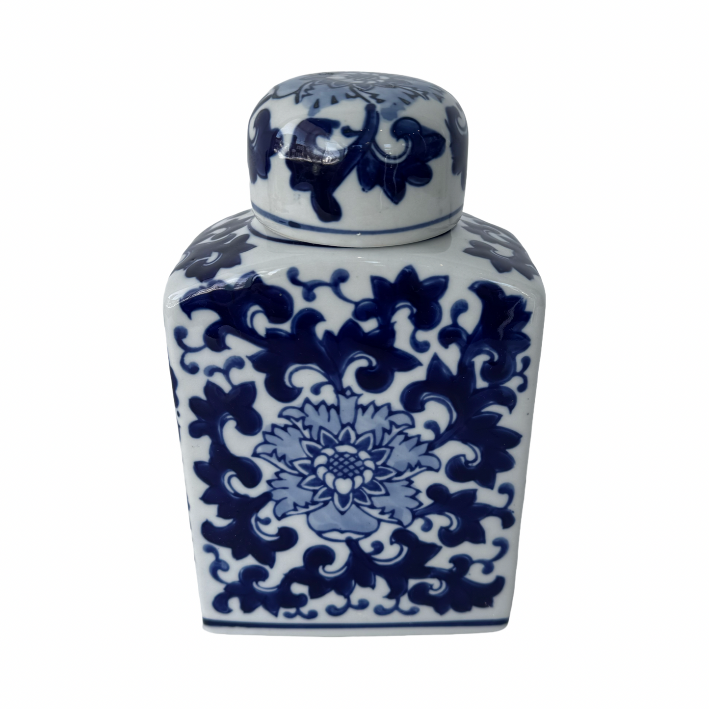 Damask Navy Ginger Jar