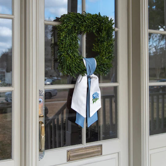 Ivory Wreath Sash (Monogrammable) - Long