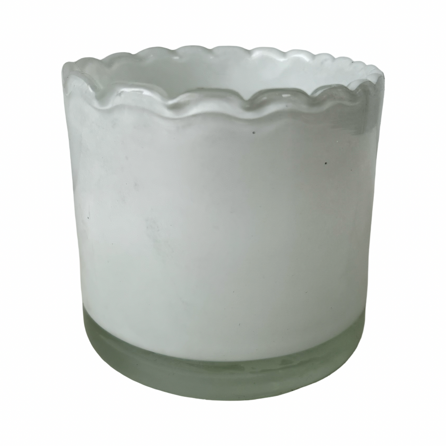 Scalloped Cylinder Vase, White