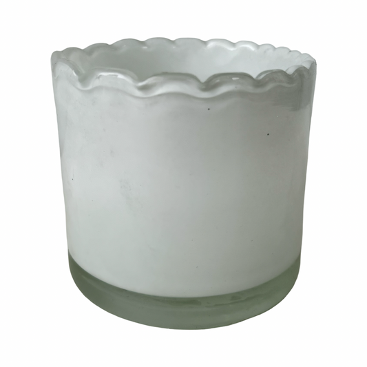 Scalloped Cylinder Vase, White