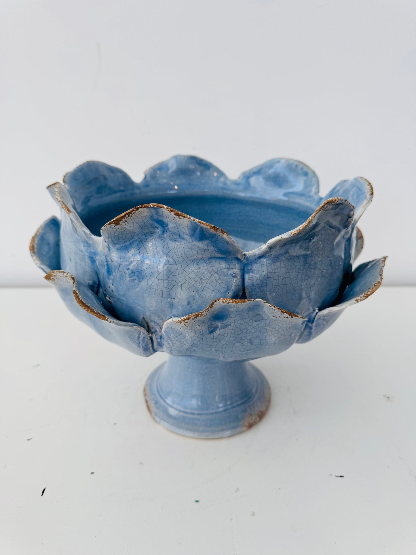 Ceramic Petal Vase, Blue