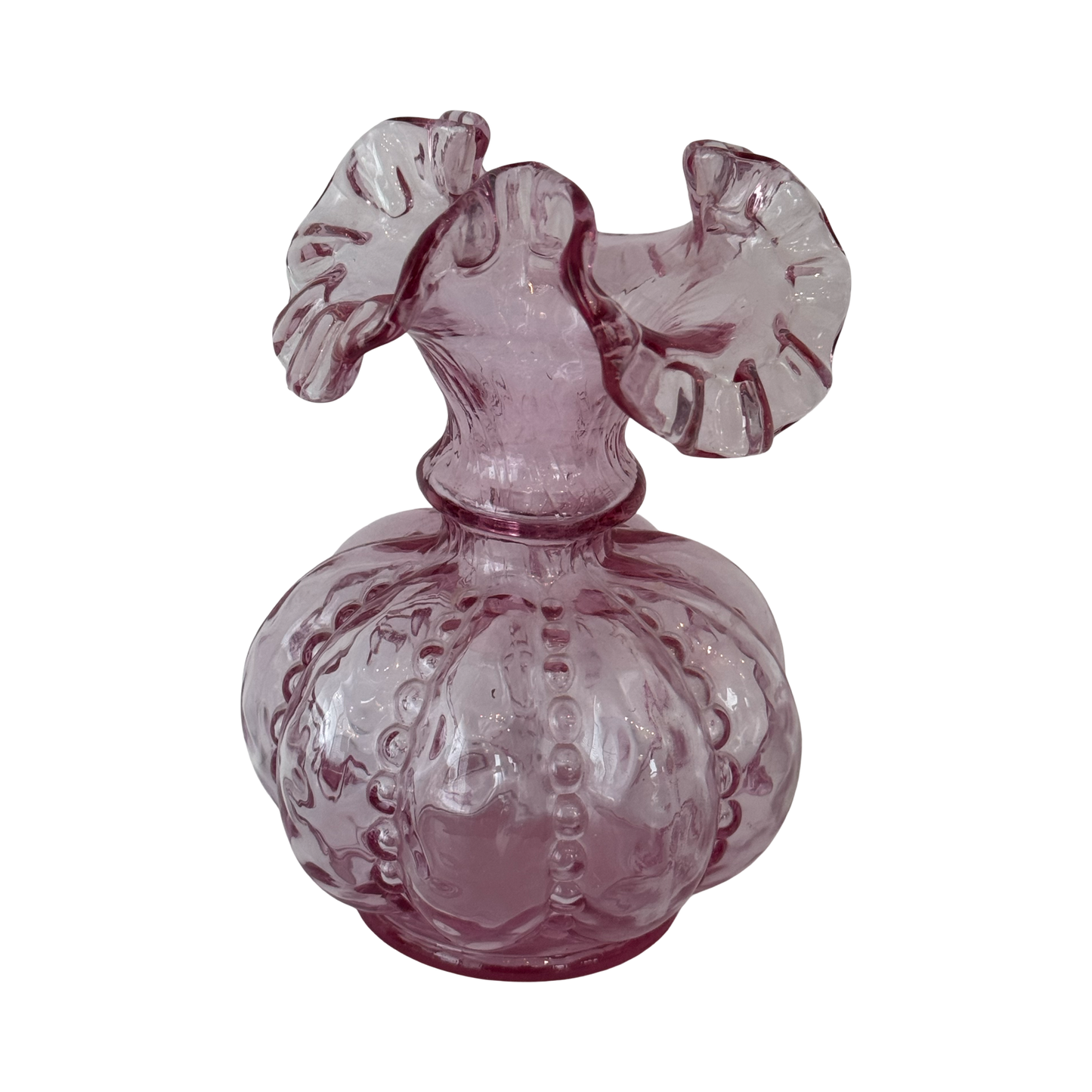 Cranberry Ruffle Vase