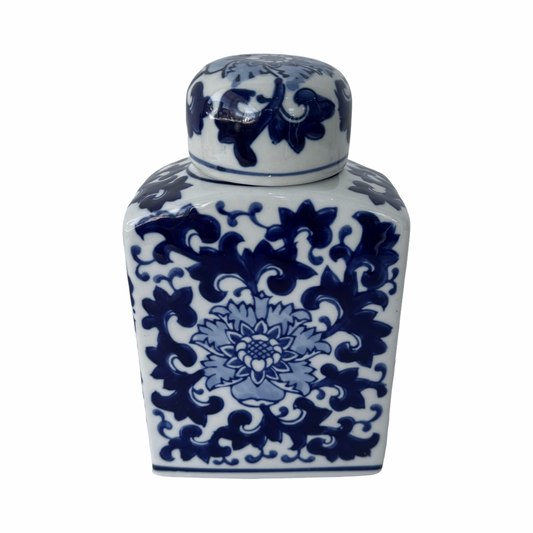Damask Navy Ginger Jar