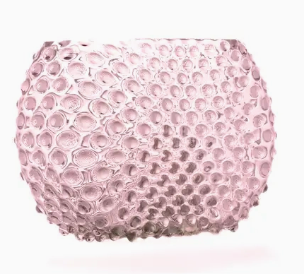 Hobnail Optic Vase | Petal Pink | Handblown Bohemia Crystal
